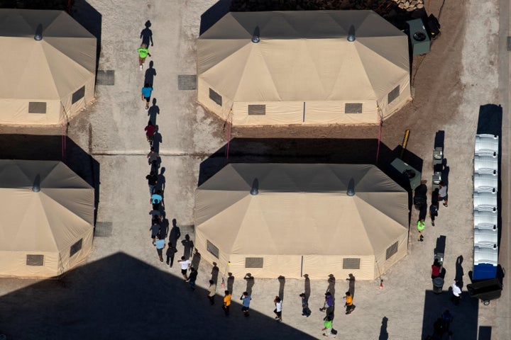 Immigrant children at a detention facility in Tornillo, Texas, near the U.S.-Mexico border, June 18. Thousands of children ha