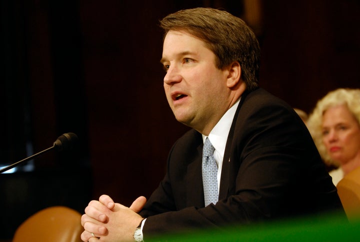 Brett Kavanaugh testifies at a Senate Judiciary Committee hearing on his nomination to be a federal circuit judge.