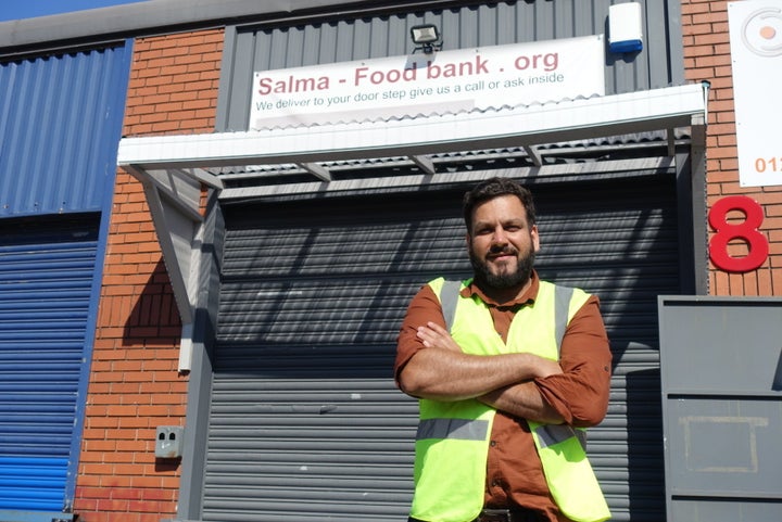 Imran Hameed outside his foodbank unit in Smethwick.