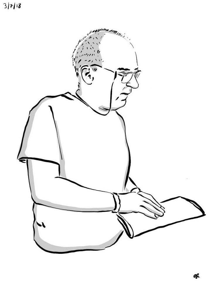 (Above) Illustration of stroke awareness speaker Martin Warrillow by Andrew Garthwaite