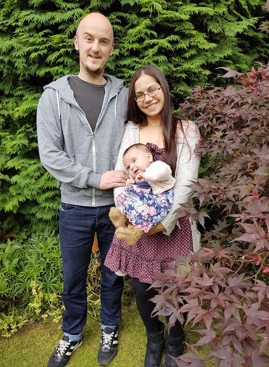 Zarah Taylor's daughter Gabriella almost died as a newborn baby (Pictured here with husband Ben Taylor
