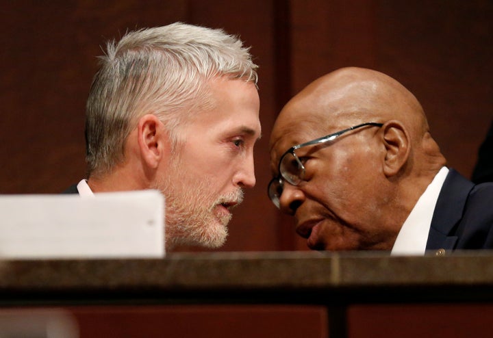 Rep. Trey Gowdy (R-S.C.), chairman of the House Committee on Oversight and Government Reform, speaks with ranking member Rep. Elijah Cummings (D-Md.), June 19, 2018.