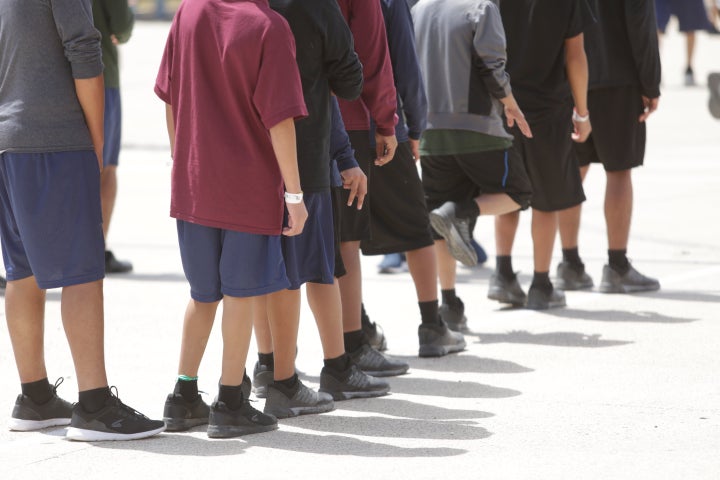 Occupants at Casa Padre, an immigrant shelter for unaccompanied minors in Brownsville, Texas, are seen in this photo provided by the U.S. Department of Health and Human Services.