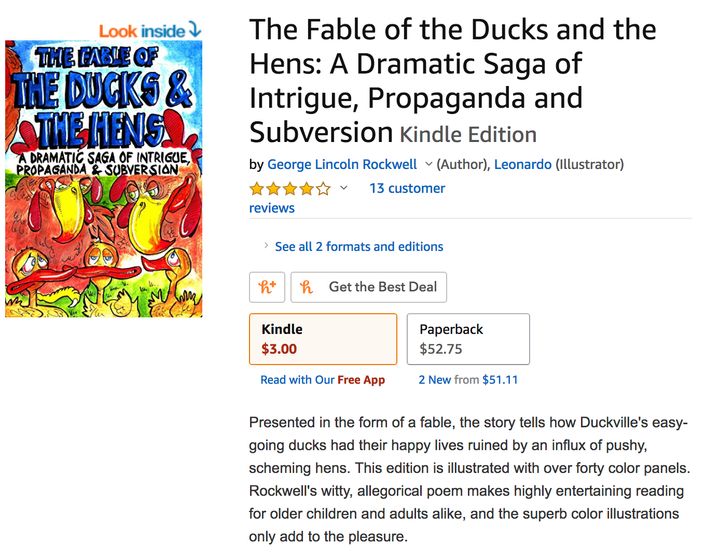 The description of this children's book doesn’t mention that the author created the American Nazi Party and coined the phrase “white power.”
