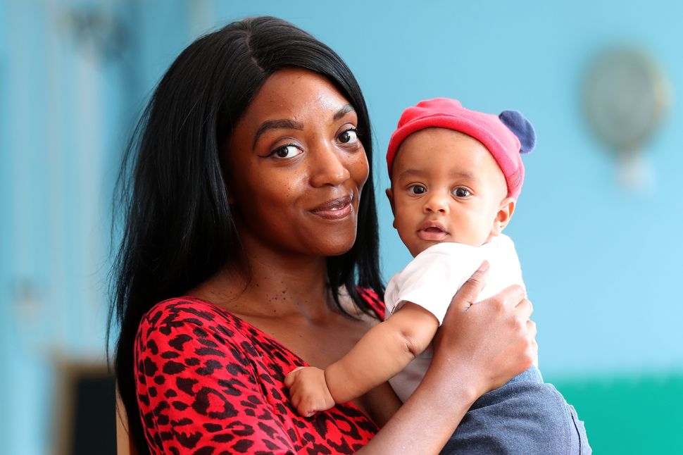 Asha Adutwim with 4 month old Santeo Salha