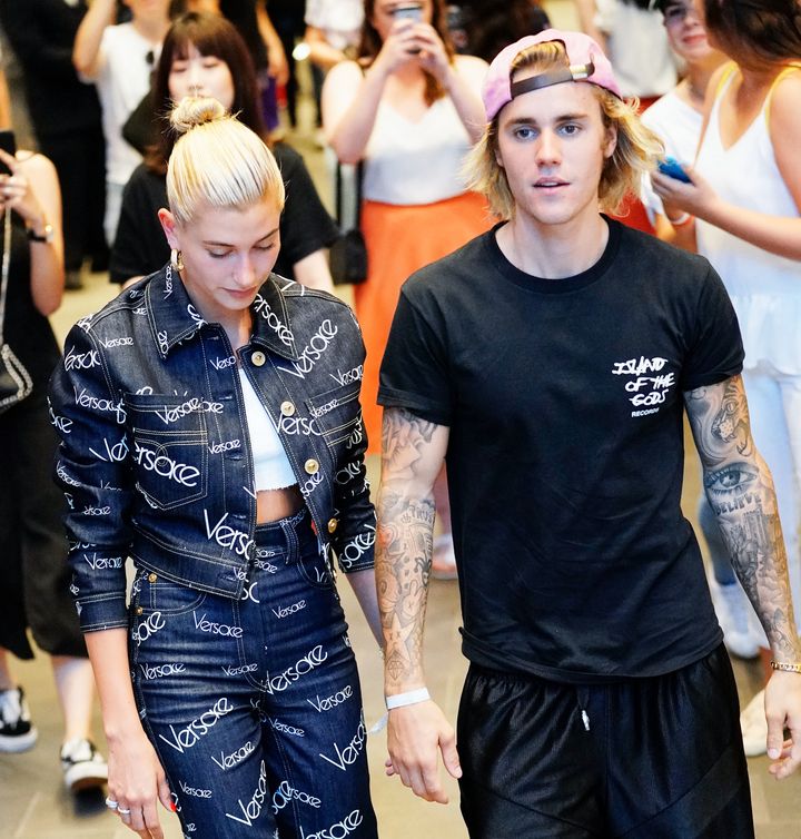 Justin Bieber and Hailey Baldwin, seen together on Thursday, are reportedly engaged.