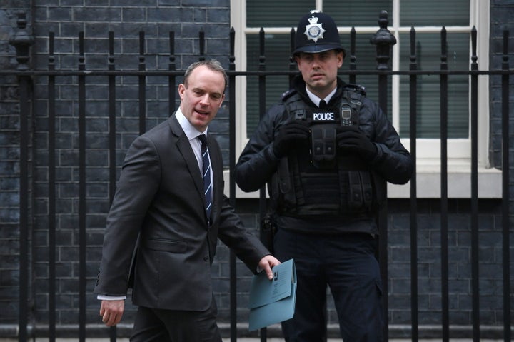 Raab leaving Downing Street