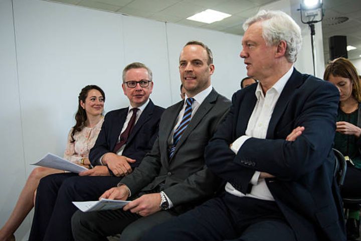 Michael Gove, Dominic Raab and David Davis during the EU referendum