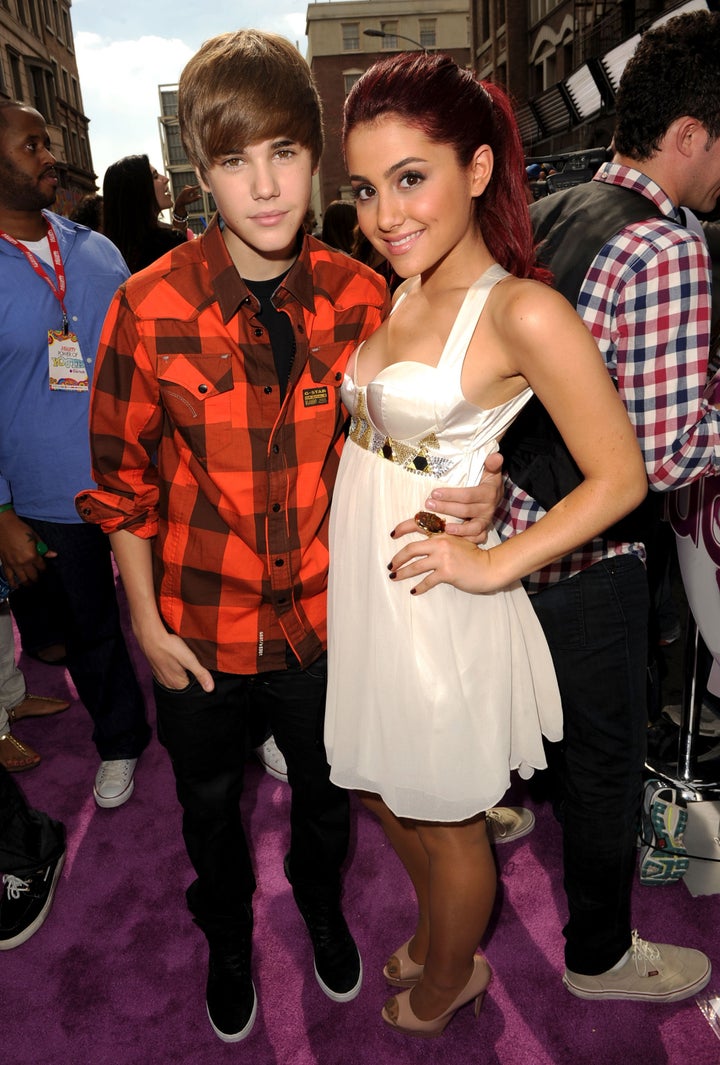 Bieber and Grande pictured together in 2010.