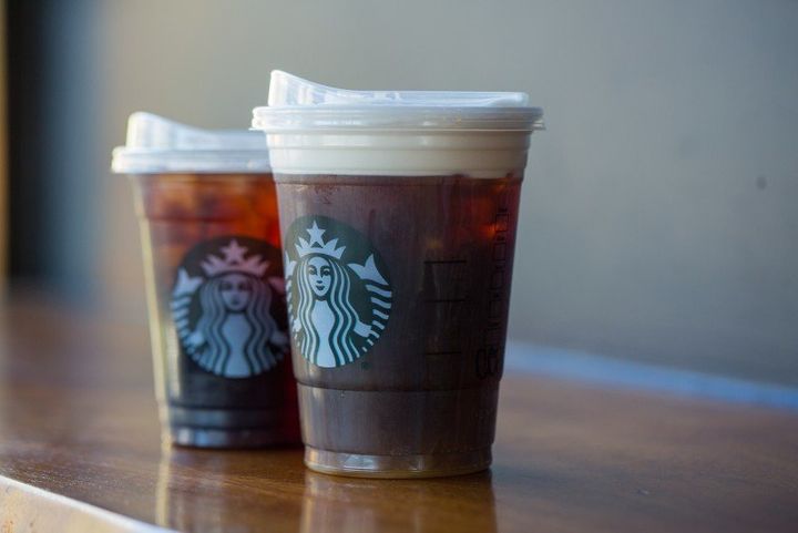 Starbucks announced on Monday that it will eliminate plastic straws from its products by 2020. Its beverages will feature recyclable lids featuring a raised lip, like those pictured here.