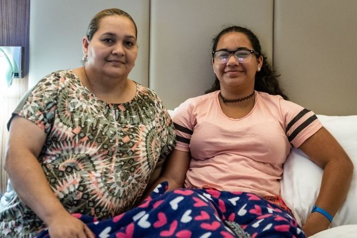 Jenyffer Ortiz and her daughter, Valerie Rivera, on July 3, after they returned to their temporary home at the Holiday Inn Express in the Bronx. 