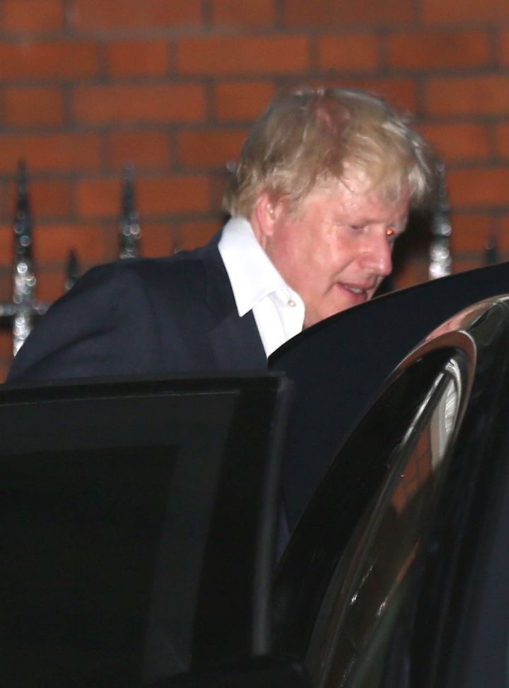 Boris Johnson leaves Carlton House Terrace in Westminster, London, after he resigned as Foreign Secretary. 