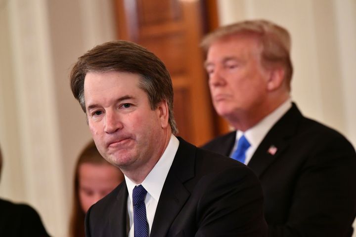 Judge Brett Kavanaugh speaking after President Donald Trump announced his nomination to the Supreme Court at the White House on July 9. Reproductive rights groups sounded the alarm.