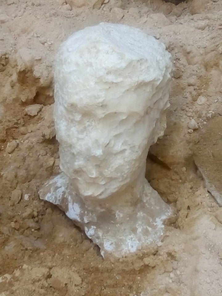 An alabaster head found near the sarcophagus is believed to be a depiction of the owner of the tomb.