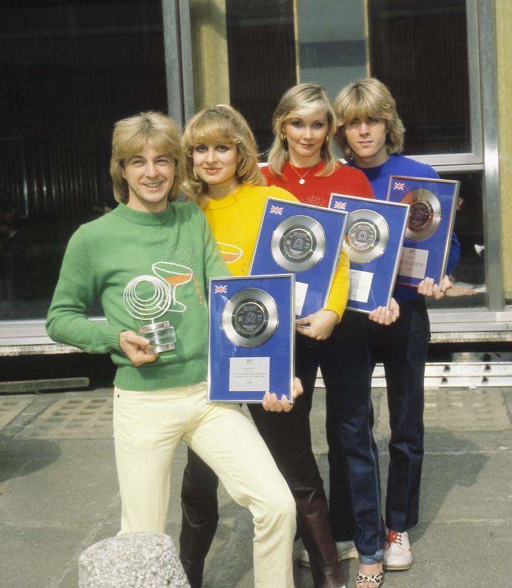 The original Bucks Fizz line-up: (Left to Right):Bobby G; Jay Aston; Cheryl Baker And Michael Nolan.