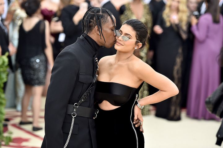 Travis Scott and Kylie Jenner attend the 2018 Met Gala. 
