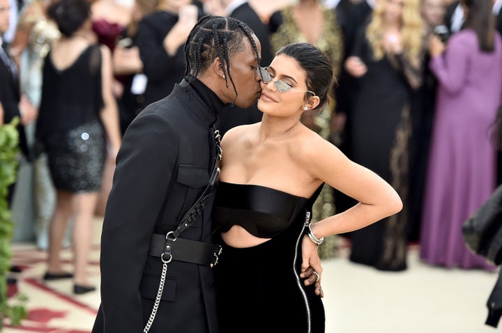 Travis Scott and Kylie Jenner attend the 2018 Met Gala. 