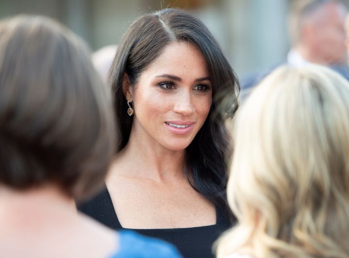 Meghan, Duchess of Sussex, attends a reception at Glencairn, the residence of Robin Barnett, the British ambassador to Ireland, at the start of a two-day visit to Dublin on Tuesday.