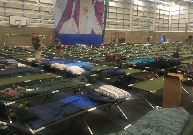 Police officers were forced to sleep on folding beds before their shifts.