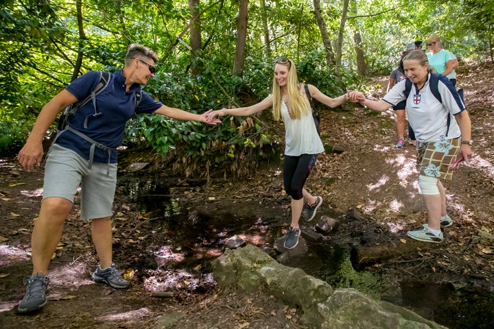 Denny Moore and Sue Hook were on hand to help me over a stream. 