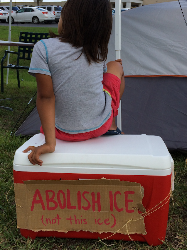 Gabe sitting on our cooler.