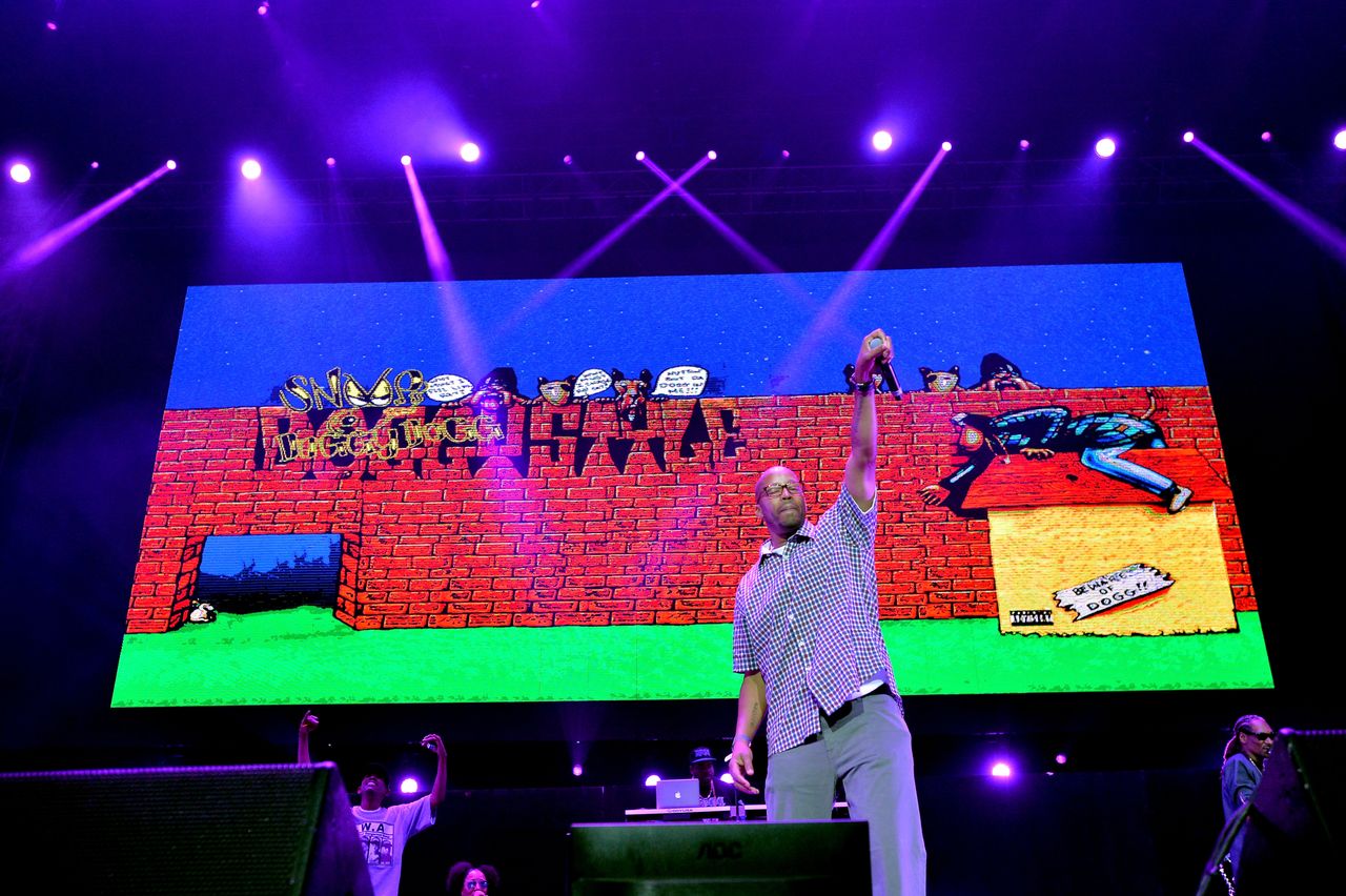 Warren G performs onstage alongside Snoop Dogg at Staples Center on June 27, 2015, in Los Angeles, California.