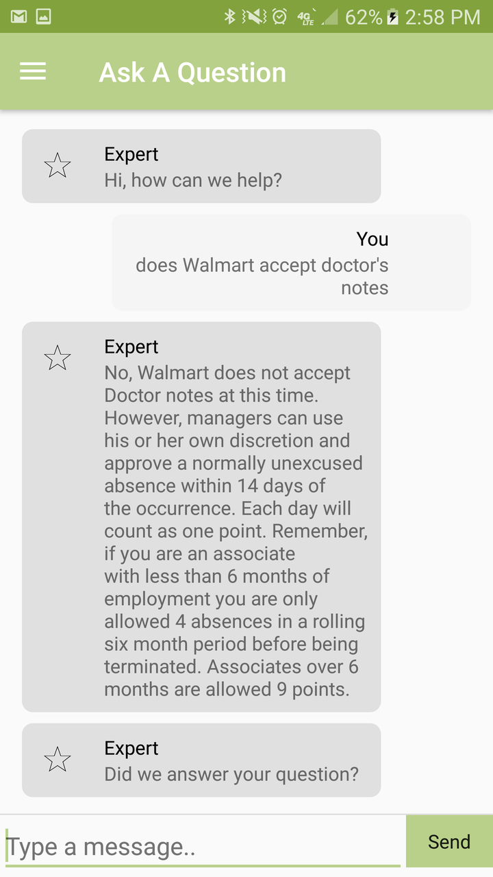 A screenshot of the WorkIt app that the labor organizing group OUR Walmart has been using to reach employees.