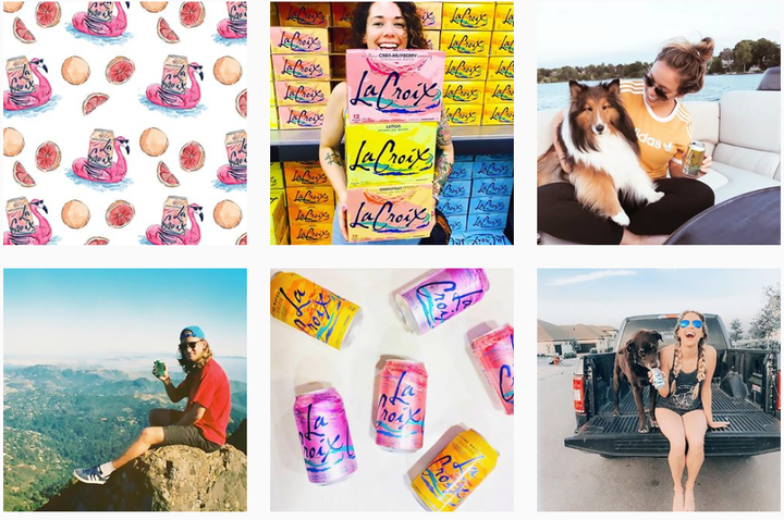 LaCroix's Instagram account shows its target audience having fun while drinking their product.