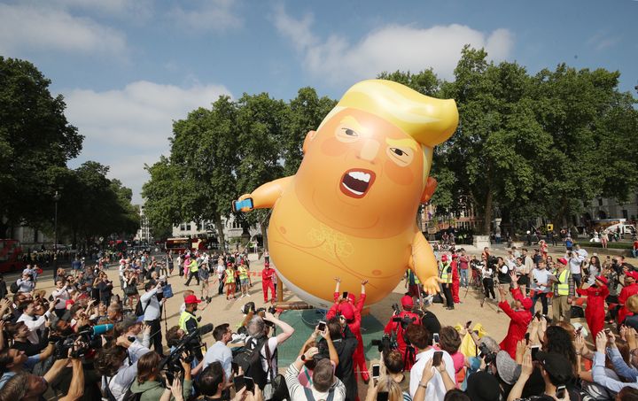 The 'Baby Trump' balloon takes off in Parliament Square