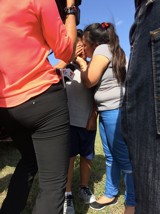 Lesvia kisses her son Yudem just moments after he was released from the Casa El Presidente shelter.