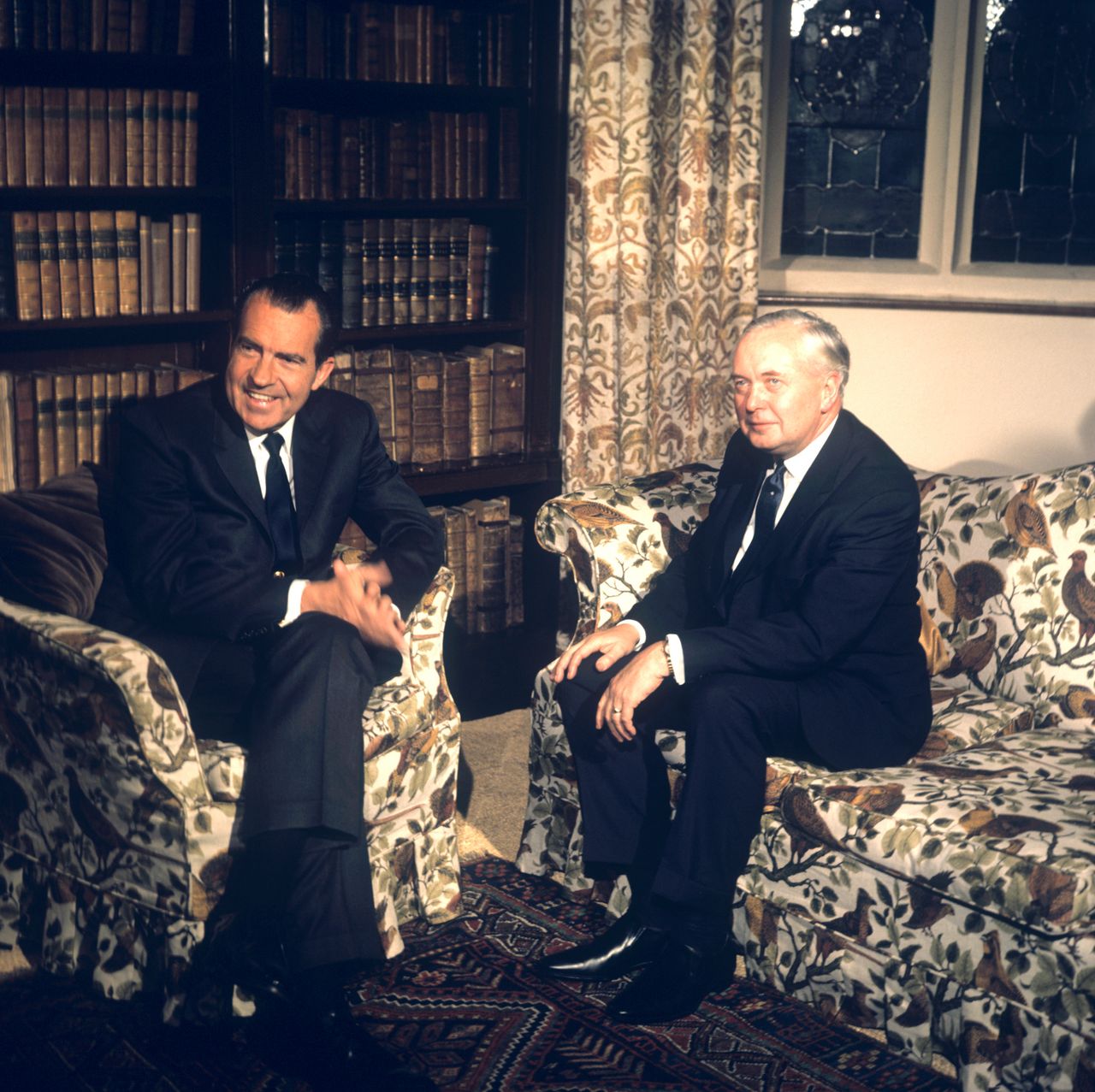 President Nixon meets Prime Minister Harold Wilson at Chequers, 1970. 