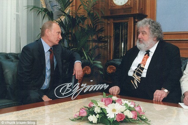 Russian President Vladimir Putin and Chuck Blazer, then a U.S. and regional soccer official, meeting in Moscow in 2010. Blazer said he found Putin captivating while dead set on his goal.