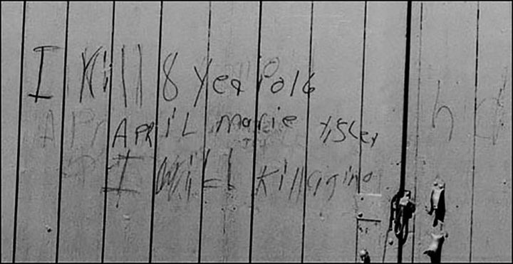 Two years after her killing, someone scrawled on a barn not far from where her body was found, “I kill 8 year old April Marie Tisley. I will kill agin.”