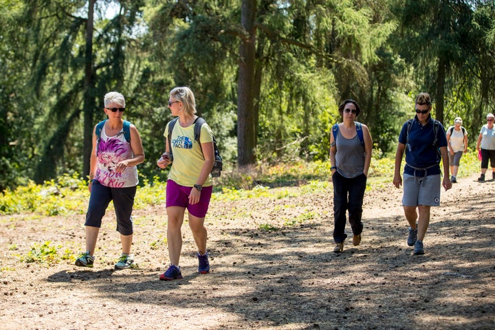 (Left-right) Deborah Dulleston, Natalie Cullis, Ruth Watton and Denny Moore chatting while we walk. 