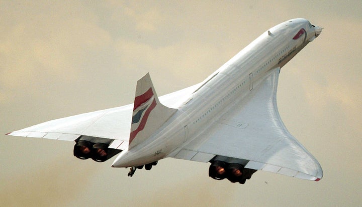 The last British Airways Concorde flight to take off from Heathrow leaves the airport on Oct. 24, 2003.