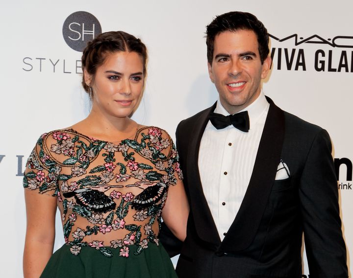 Horror director Eli Roth and Lorenza Izzo, pictured at an Oscar-viewing party in 2017, married in 2014.