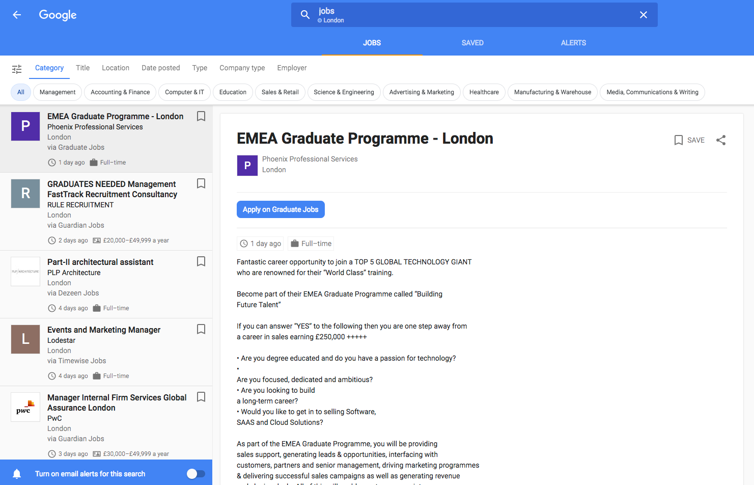 Google's Launched its Job Hunting Aggregation Tool in the UK