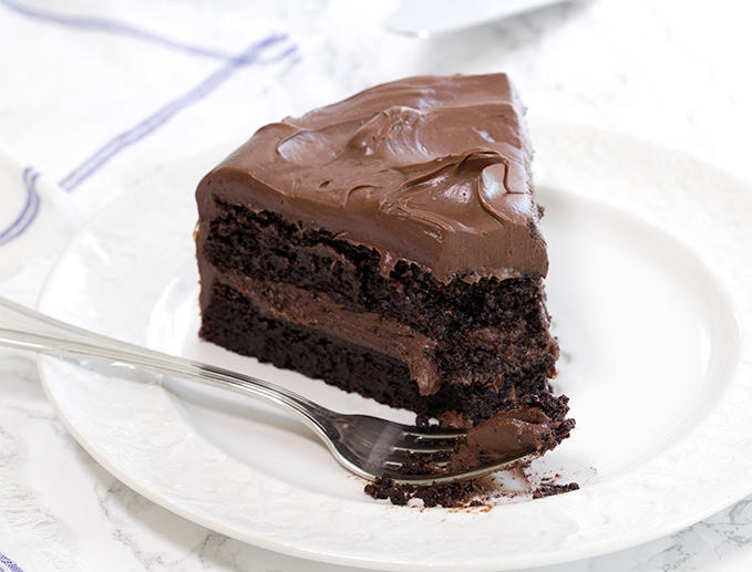 You can find this gluten-free quinoa chocolate cake recipe on the Gluten-Free On A Shoestring blog.