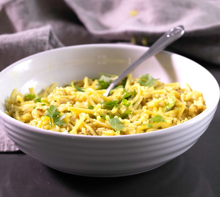 Gluten-free blogger Nicole Hunn makes this homemade “rice-a-roni.”