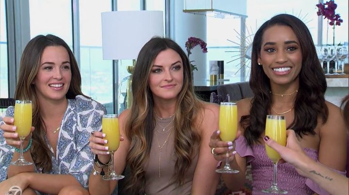 Caroline Lunny, Tia Booth and Seinne Fleming on "The Bachelorette."