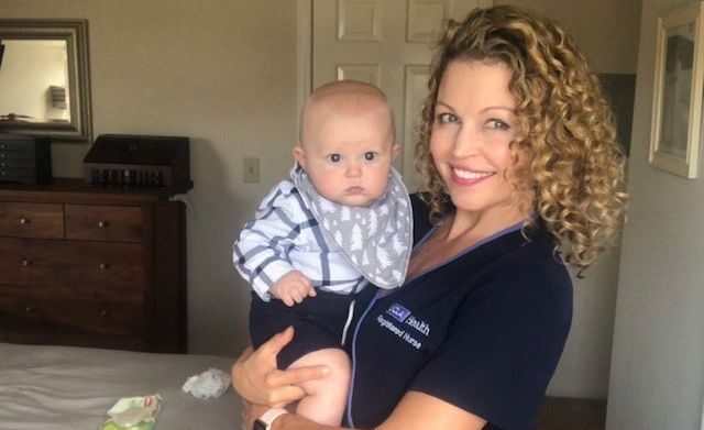 ER nurse Sarah Jividen and her son Oliver. 