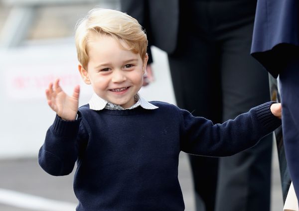 Prince George waves as he leaves from Victoria Harbour to board a sea-plane on the final day of their Royal Tour of Canada on