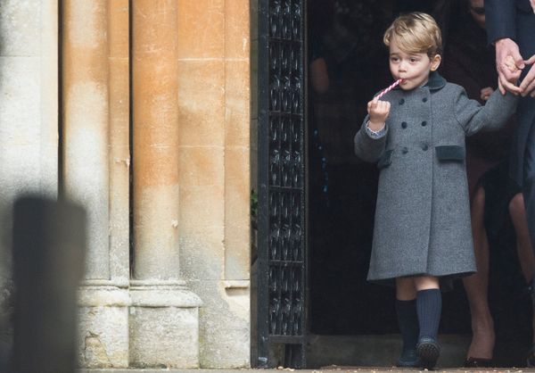  Prince George of Cambridge attends the Church on Christmas Day on December 25, 2016, in Bucklebury, Berkshire. 