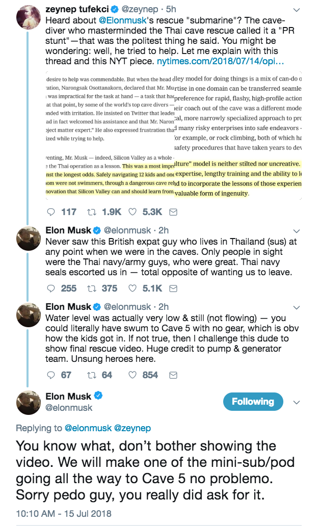 Elon Musk Apologises For Calling Thailand Cave Diver A 'Pedo ...