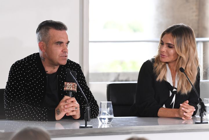 Robbie and Ayda at Tuesday's press conference