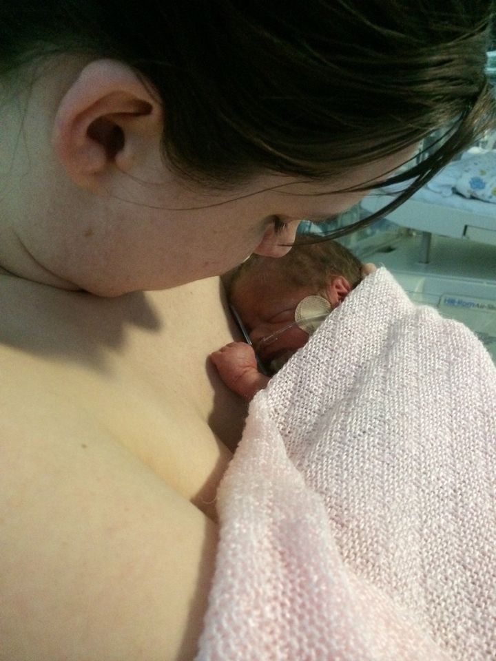 Alice Clements with her daughter Isabelle who was born at 33 weeks gestation in 2014.