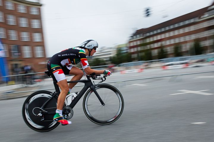 Kathryn Bertine competes during the Women Elite time trial on 20 September 2011 in Copenhagen.