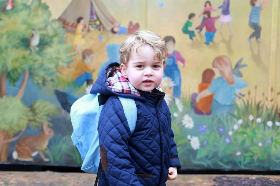 January 2016: The Prince is all set for his first day at Westacre Montessori nursery school, Norfolk. That backpack, that stance, that cool dude half smile - he is so ready.