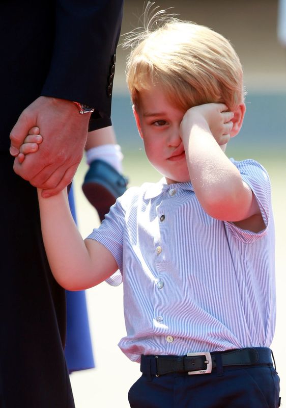 July 2017: Another day, another city - this time he's at Berlin airport in Germany. It's a tiring life for a Prince.