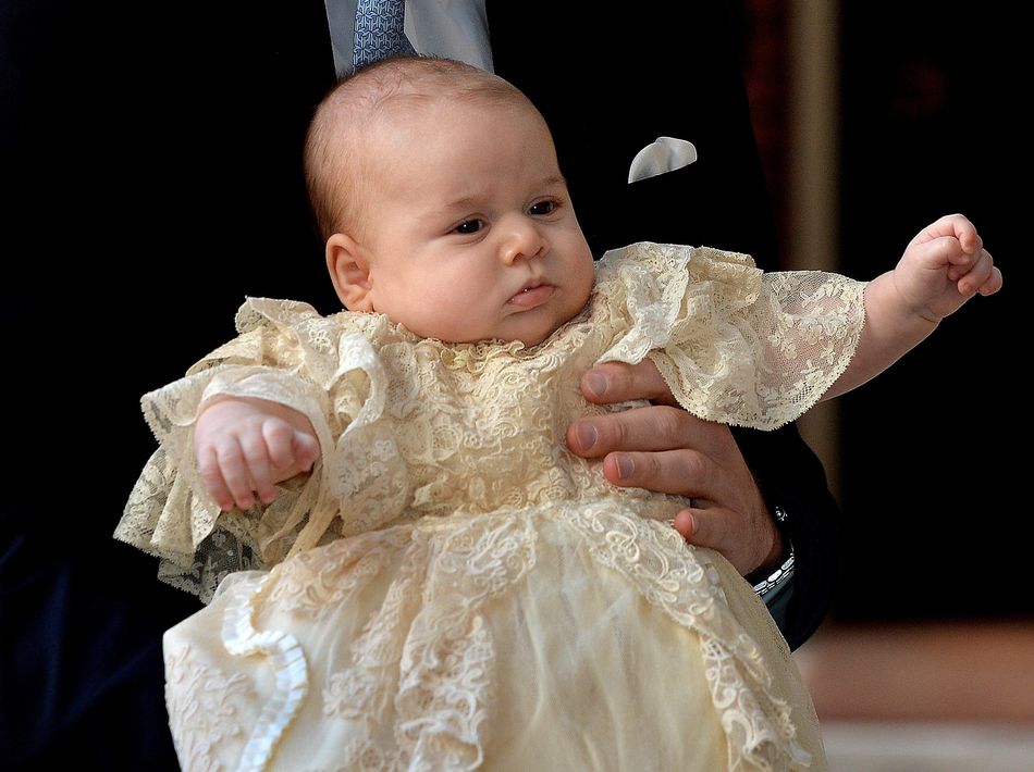 October 2013: Prince George is christened at Chapel Royal in St James's Palace and is 100% ready for it to be over.